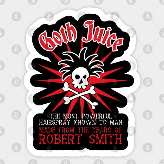 Goth Juice the Most Powerful Hairspray known to Man Sticker by Meta Cortex